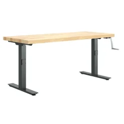 Diversified Spaces Hi-Lo Bench with Maple Butcher Block Top^ Stand-Up Student Desks|Makerspace & Shop