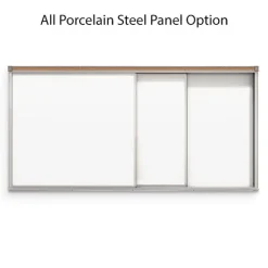 Mooreco Horizontal Sliding Whiteboard w/ 2 Tracks & 2 Panels (4’ H x 8’ W)^ Combination Boards|Dry Erase Whiteboards