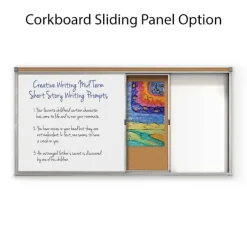Mooreco Horizontal Sliding Whiteboard w/ 2 Tracks & 2 Panels (4’ H x 8’ W)^ Combination Boards|Dry Erase Whiteboards