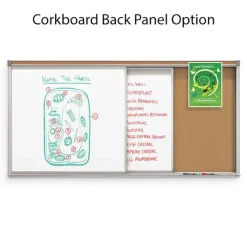 Mooreco Horizontal Sliding Whiteboard w/ 2 Tracks & 2 Panels (4’ H x 8’ W)^ Combination Boards|Dry Erase Whiteboards