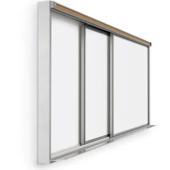 Mooreco Horizontal Sliding Whiteboard w/ 2 Tracks & 2 Panels (4’ H x 8’ W)^ Combination Boards|Dry Erase Whiteboards