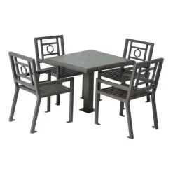 Ultra-Play Huntington Outdoor Square Table and Four Chair Set^ Cafe Table & Chair Sets|Breakroom & Café