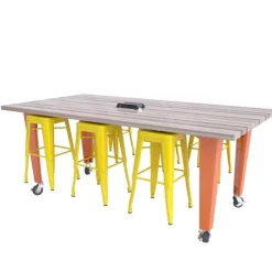 CEF IDEA Island Makerspace Tables with Metal Stools^ Makerspace & Shop|Makerspace Stem Packages