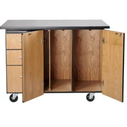 National Public Seating Instructor Mobile Science Cabinet with Chem-Res Top (48