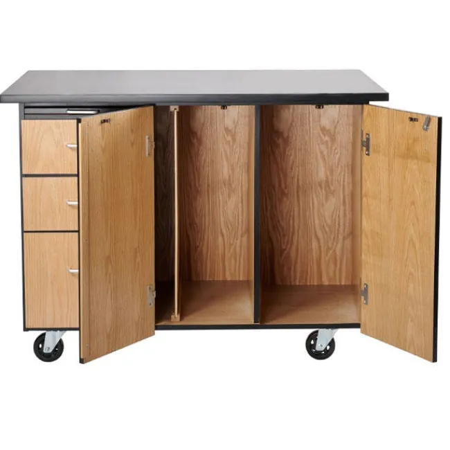 National Public Seating Instructor Mobile Science Cabinet with Chem-Res Top (48" x 28")^ Lab Storage|Science Storage