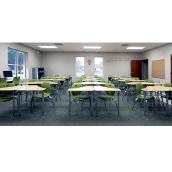 KI Intellect Wave Linear Tripod Adjustable Hard Plastic Student Desk^ Collaborative Desks|Open Front School Desks