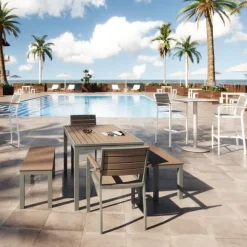KFI Seating Ivy Series Rectangle Outdoor Table & Chair Sets^ Cafe Table & Chair Sets|Café