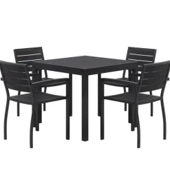 KFI Seating Ivy Series Square Outdoor Table Set w/ 4 Chairs^ Cafe Tables|Café