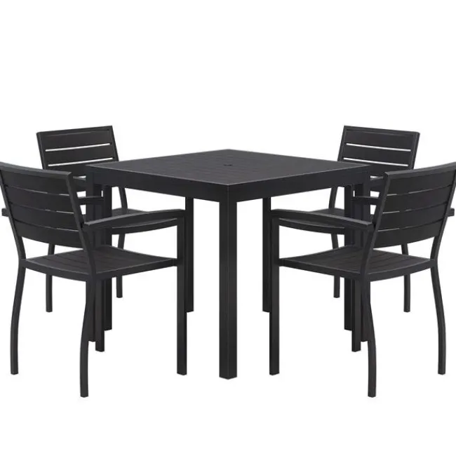 KFI Seating Ivy Series Square Outdoor Table Set w/ 4 Chairs^ Cafe Tables|Café