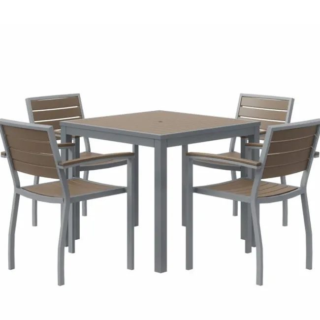 KFI Seating Ivy Series Square Outdoor Table Set w/ 4 Chairs^ Cafe Tables|Café