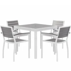 KFI Seating Ivy Series Square Outdoor Table Set w/ 4 Chairs^ Cafe Tables|Café