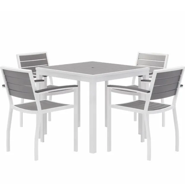 KFI Seating Ivy Series Square Outdoor Table Set w/ 4 Chairs^ Cafe Tables|Café