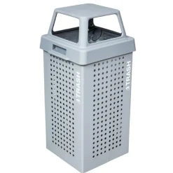 Ex-Cell Kaiser Kaleidoscope Outdoor 36-Gallon Trash Receptacle w/ Gray Gloss Finish^ Trash & Recycling Bins