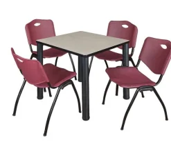 Regency Office Products Kee Base Cafe Table and M Stacker 4700 Chairs^ Cafe Table & Chair Sets|Breakroom & Café