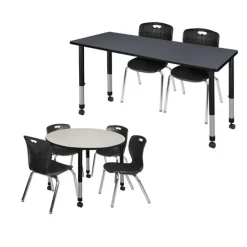 Regency Office Products Kee Mobile Classroom Table & Andy Stack Chair Package^ Activity Tables & Chairs|Activity Table & Chair Packages