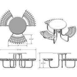 Ultra-Play Kensington Outdoor Round Picnic Table^ Picnic Tables|Outdoor Picnic