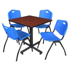 Regency Office Products Kobe Base Cafe Table and M Stacker 4700 Chairs^ Cafe Table & Chair Sets|Breakroom & Café