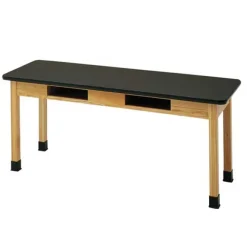 Diversified Spaces Laminate Top Hardwood Science Table with Book Compartments (21'' D X 48'' W)^ Science|Science Tables