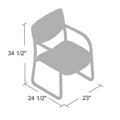 Boss Leather Sled Base Guest Chair^ Reception & Waiting Room