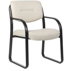 Boss Leather Sled Base Guest Chair^ Reception & Waiting Room
