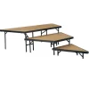 National Public Seating 3 Level Portable Hardwood Stage Pie Set by NPS^ Stage Sets