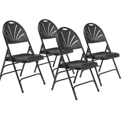 National Public Seating Lightweight Fan Back Polyfold Folding Chairs (4 Pack)^ Folding Chairs