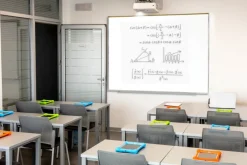 Ghent Magnetic Porcelain Projection Whiteboard with Map Rail by^ Projection Boards