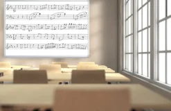 Luxor Magnetic Wall-Mounted Whiteboard for Music (72'' x 48'')^ Graphic Boards