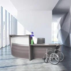 Regency Office Products Marque Curved ADA Compliant Reception Station^ Ada & Wheelchair Desks|Reception Desks
