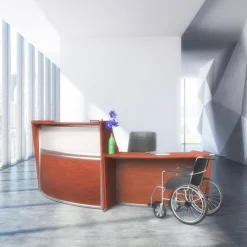 Regency Office Products Marque Curved ADA Compliant Reception Station^ Ada & Wheelchair Desks|Reception Desks