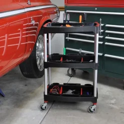 Luxor Mechanic's 3-Shelf Utility Cart^ Tote & Bin Storage|Robotics