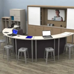 WB Mfg Media Center Table & Soft Seating Package Set^ Multimedia|Soft Seating