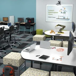 Mooreco MediaSpace Small Multimedia Table with Dry Erase Top^ Dry Erase|Multimedia