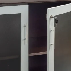 Safco Products Medina Low Cabinet Credenza w/ Glass Door^ Counter-Height Storage|Credenzas & Hutches