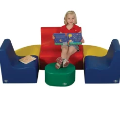 Childrens Factory 10'' Medium Tot Contour 6-Piece Seating^ Bean Bag Chairs|Flexible Seating