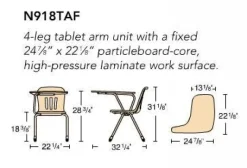Virco Metaphor Chair Desk^ Tablet Arm|Combo Chair Desks