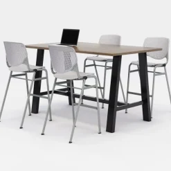 KFI Seating Midtown Rectangle Cafe Standing Height Table with Kool Barstool Package^ Cafe Table & Chair Sets|Conference Table & Chair Packages