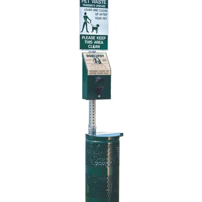 Ultra-Play Mini Pet Waste Station^ Trash & Recycling Bins