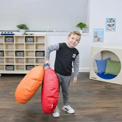 Childrens Factory Mini Round Pouf with Handle - Set of 2^ Floor Seating|Bean Bag Chairs