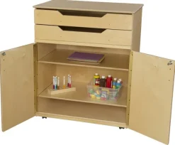 Wood Designs Mobile Cabinet w/ Drawers On Top^ Mobile Cabinets