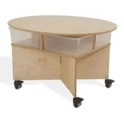 Whitney Brothers Mobile Collaboration Table^ Tote & Bin Storage