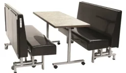 AmTab Mobile Folding Cafeteria Booth & Table Packages^ Cafe Table & Chair Sets|Folding Tables & Chairs