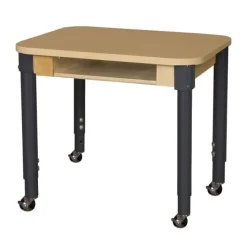Wood Designs Mobile Laminate Desk with Adjustable Legs (24'' x 18'' Rectangle)^ Open Front School Desks