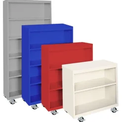 Steel Cabinets USA Mobile Metal Bookcases^ Shelving|Bookcases