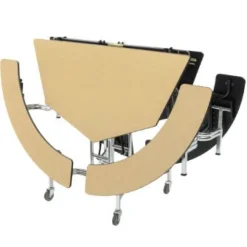 AmTab Mobile Octagonal Cafeteria Table with Benches^ Cafeteria|Cafeteria Tables