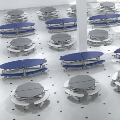 National Public Seating Mobile Octagon Cafeteria Tables with Benches^ Cafeteria|Cafeteria Tables