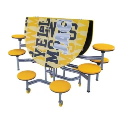 AmTab Mobile Oval Cafeteria Tables with Stools^ Cafeteria|Cafeteria Tables