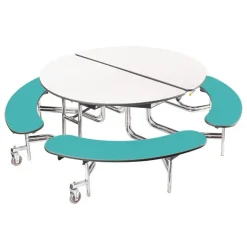 National Public Seating Mobile Round Cafeteria Tables with Benches^ Cafeteria|Cafeteria Tables