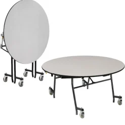 National Public Seating Mobile Shape EasyFold Tables w/ Round Top^ Cafeteria|Cafeteria Tables