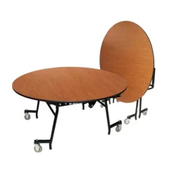 National Public Seating Mobile Shape EasyFold Tables w/ Round Top^ Cafeteria|Cafeteria Tables